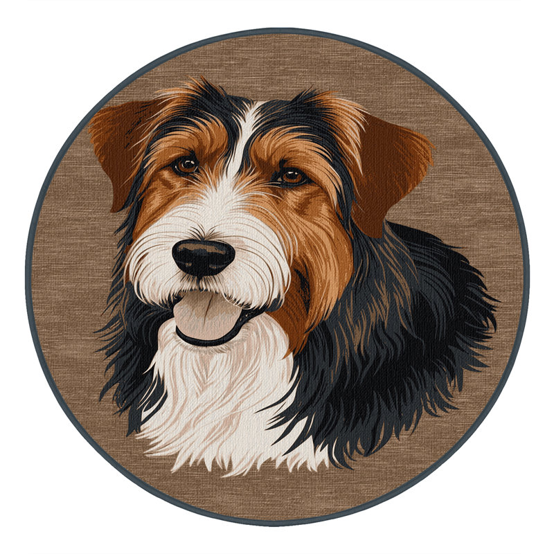  Tapis lavable pour chien Lancashire Heeler, Rond 7 pi