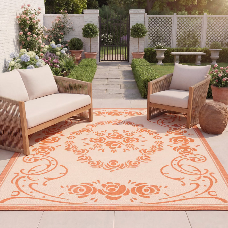 Altimari Performance Oriental Indoor/Outdoor Area Rug, Rectangle 8' x 11'