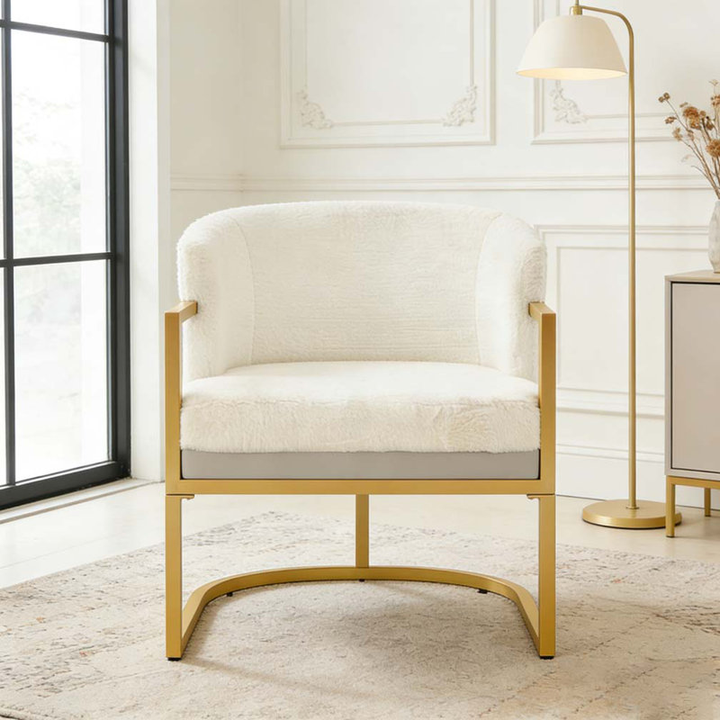 Chaise de lecture rembourrée Modern, Beige
