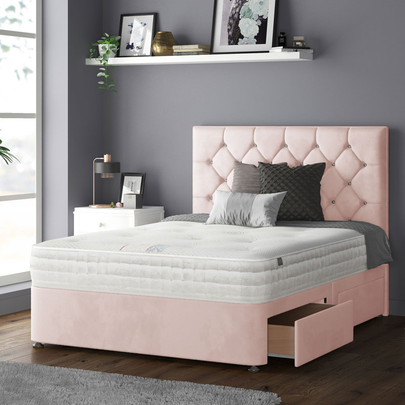 Farallones Upholstered Headboard, Small Double (4'), Pink