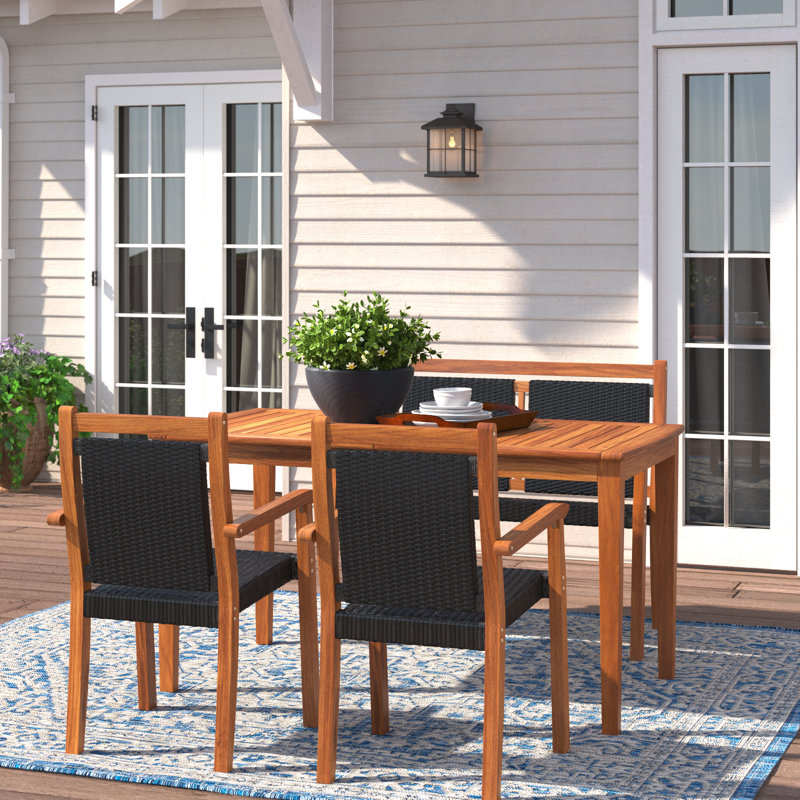 Alisha-May Acacia Wicker 4 - Person Patio Conversation Set