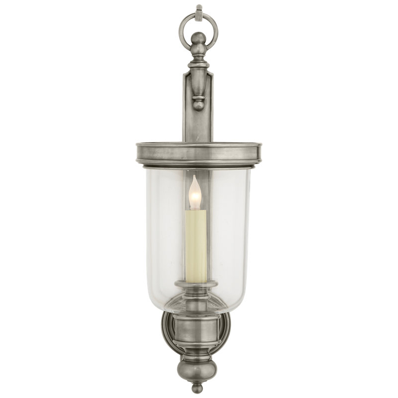 Chapman & Myers Georgian Small Hurricane Wall Sconce, Antique Nickel