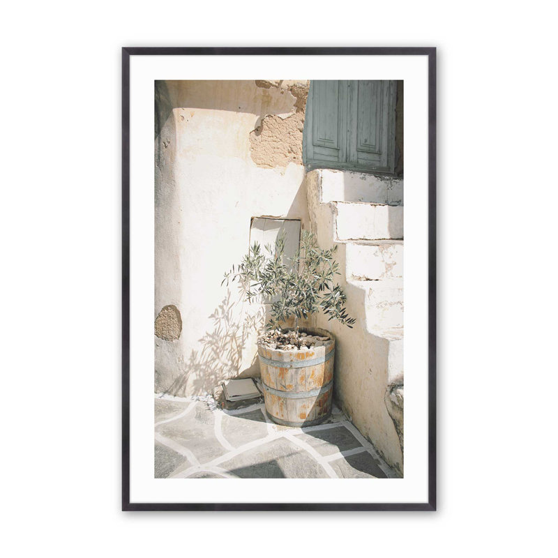Olive Tree in the Sun Print, Weathered Zinc Single Picture Framed, 15.25" H x 12.25" W x 1.25" D