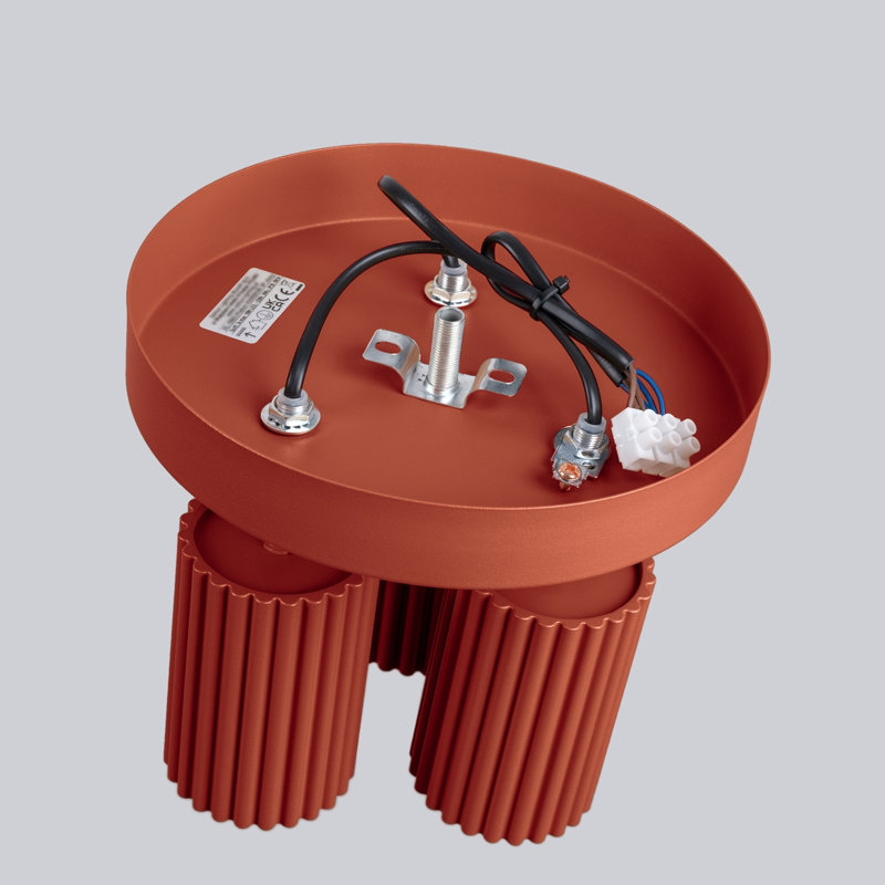 Karbon Aluminium Flush Mount, Red Ochre, 19,5x19,5x18 cm