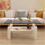 Table basse grise rectangulaire en verre trempé pour le salon - facile à nettoyer, rangement en panneau de fibres à densité moyenne, pieds en fer-771074598-771074594
