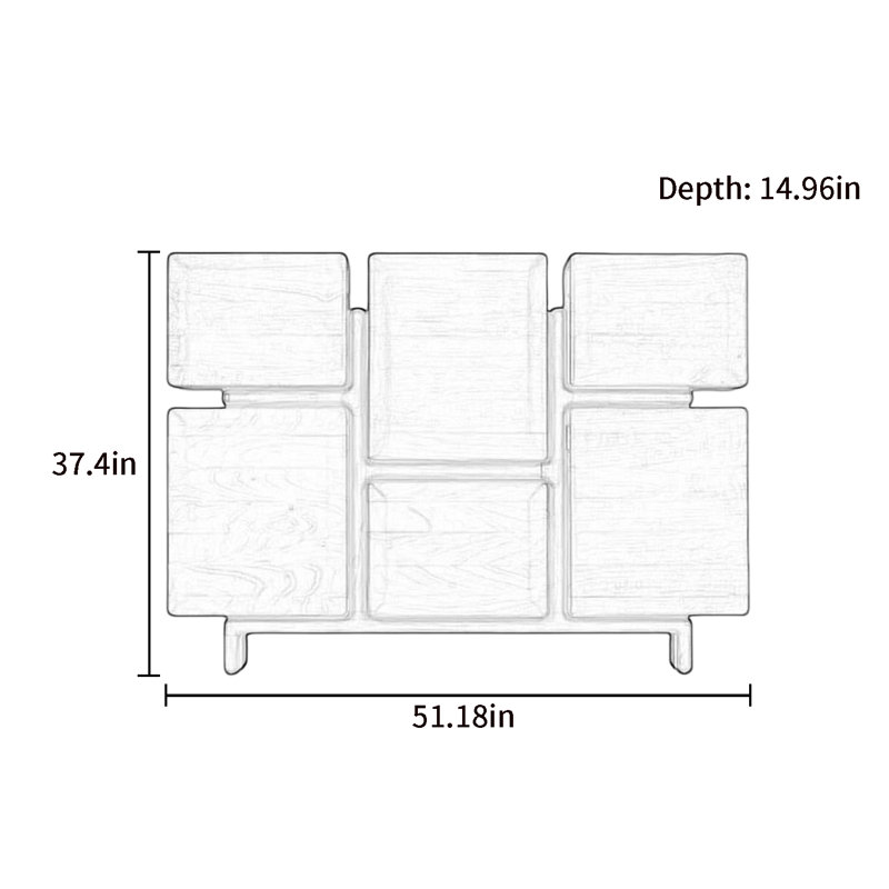 Sleek Solid Wood Multifunctional Sideboard