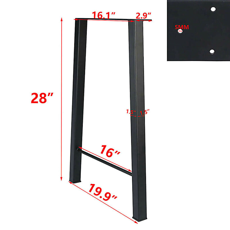 Erickah Table Leg, 28" H x 19.90" W x 2.90" D