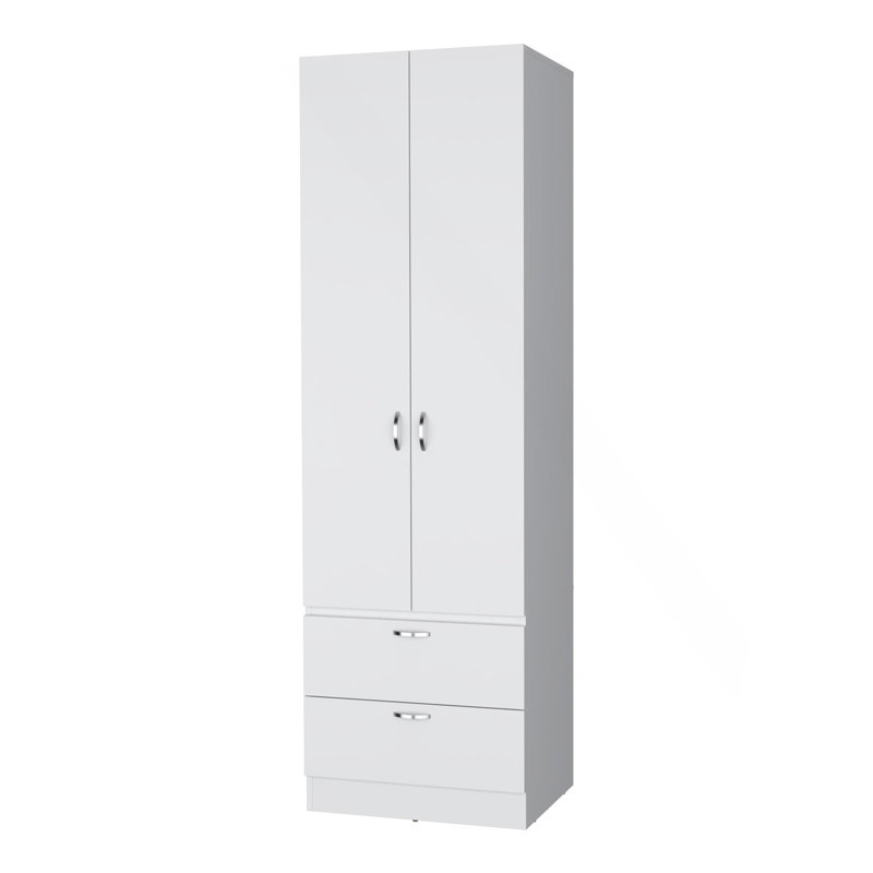 Armoire 2 tiroirs blanche 2 tiroirs, Blanc