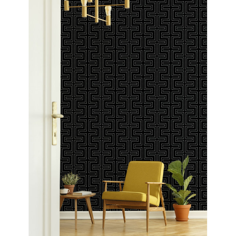 Halsted Lake 10' L x 24" W Peel and Stick Wallpaper Roll, Onyx, Self-adhesive
