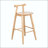 Indoor Rubberwood Barstool - Natural Finish, Cross-Bar Backrest