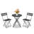 Collapsible Metal Patio Bistro Set 3-Piece – Compact Outdoor Table & 2 Folding Chairs – Space-Saving, No Assembly Needed – For Garden, Yard, Balcony – Black-1958512983