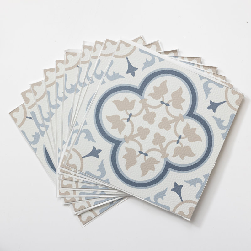Remy Blue 30.48 x 30.48cm Self-adhesive Vinyl Floor Tiles Pack 10 (0.93sqm)