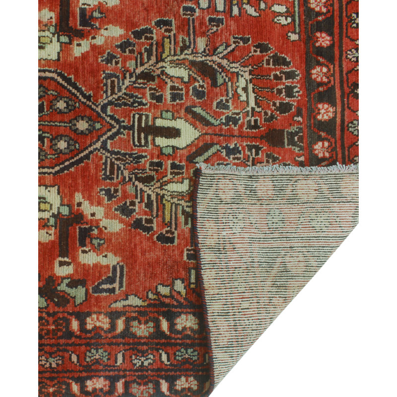 One-of-a-Kind 3'4" X 12'9" 1980s Runner Wool Area Rug in
