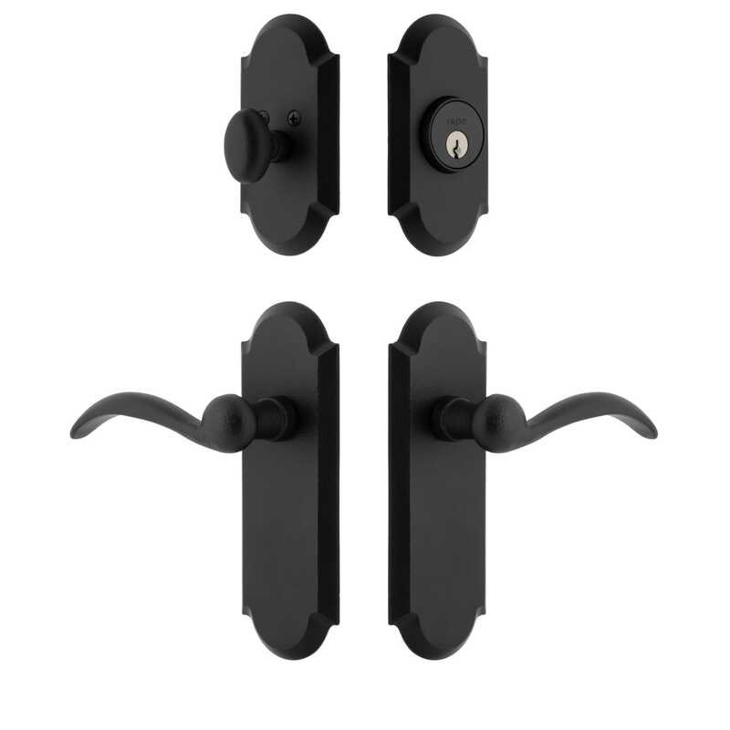 Ensemble de porte d'entrée longue à dôme en fer avec levier à dents Ageless, Gauche, 2 3/4"