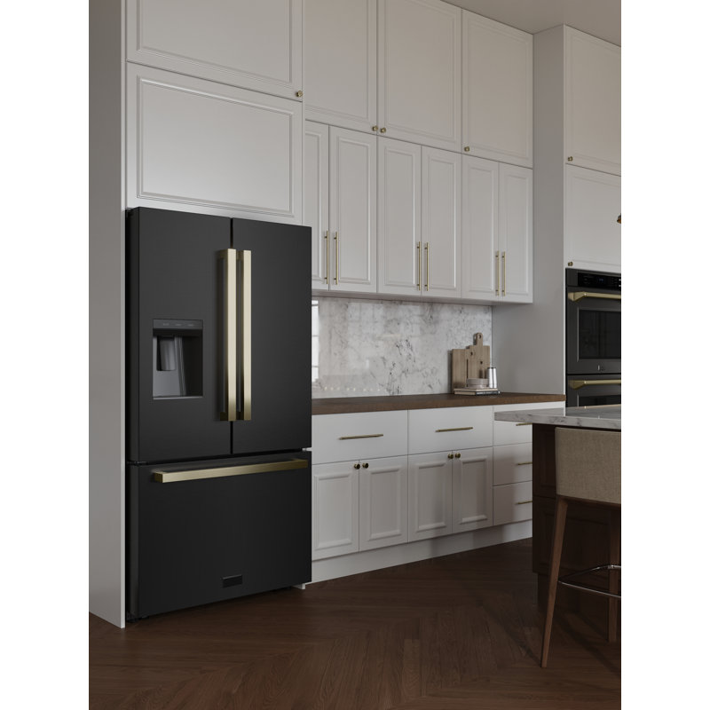 Zline 36 In. 28.9 Cu. Ft. Standard-depth French Door External Water Dispenser Refrigerator With Dual Ice Maker In Fingerprint Resistant Stainless Steel