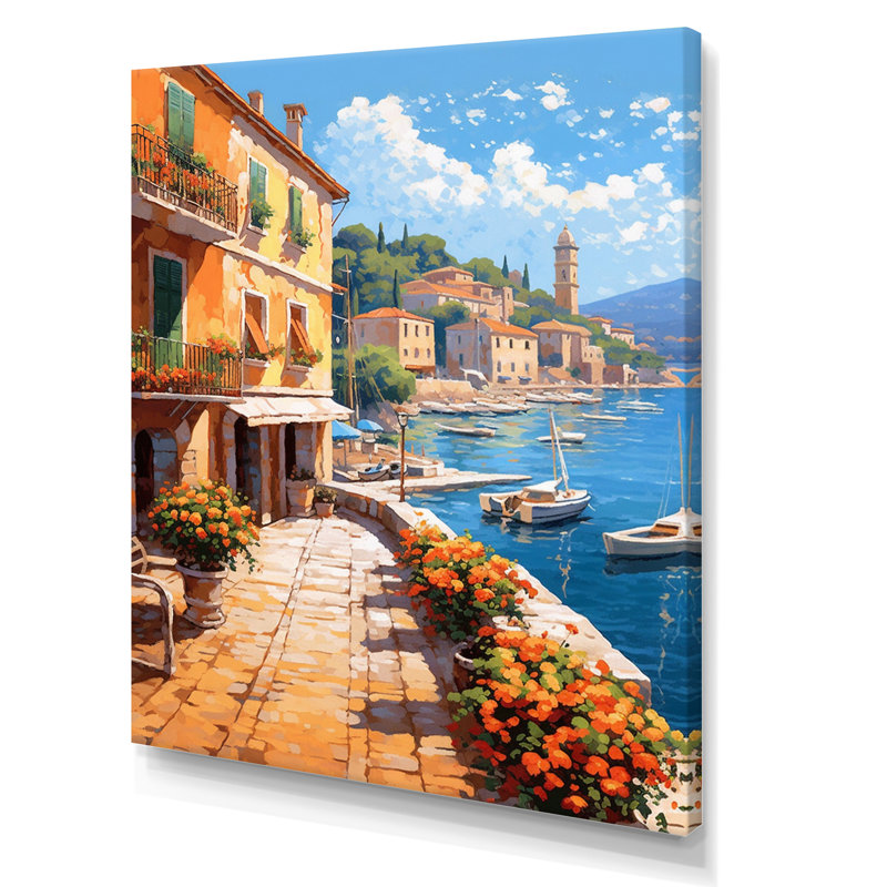 La Dolce, plage italienne I - art mural Italie, H 44 po x l 34 po x P 1,5 po, Toile tendue