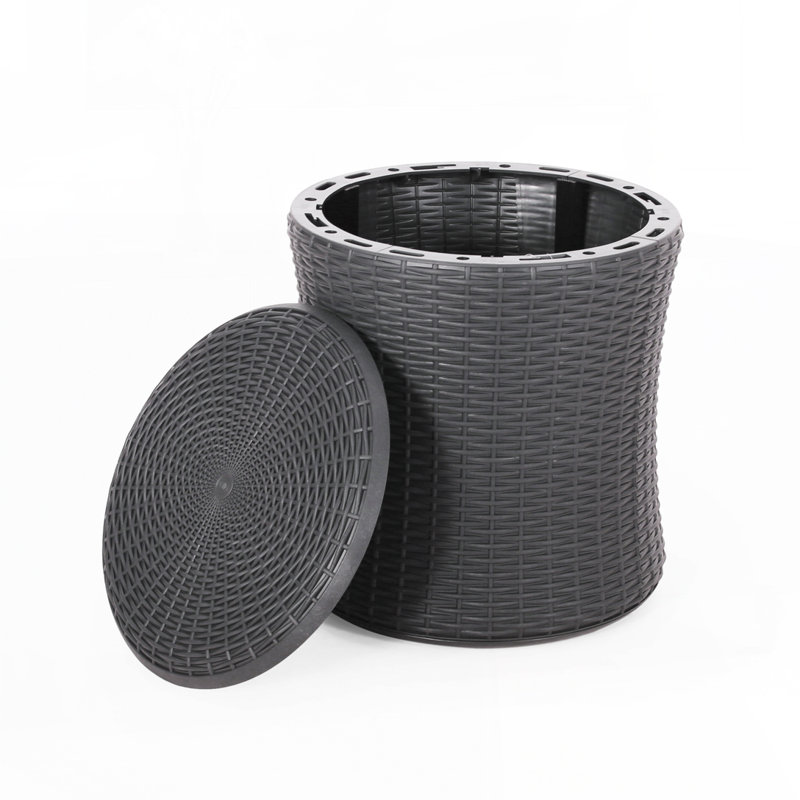 Tables d'appoint en osier Arabella, Gris foncé