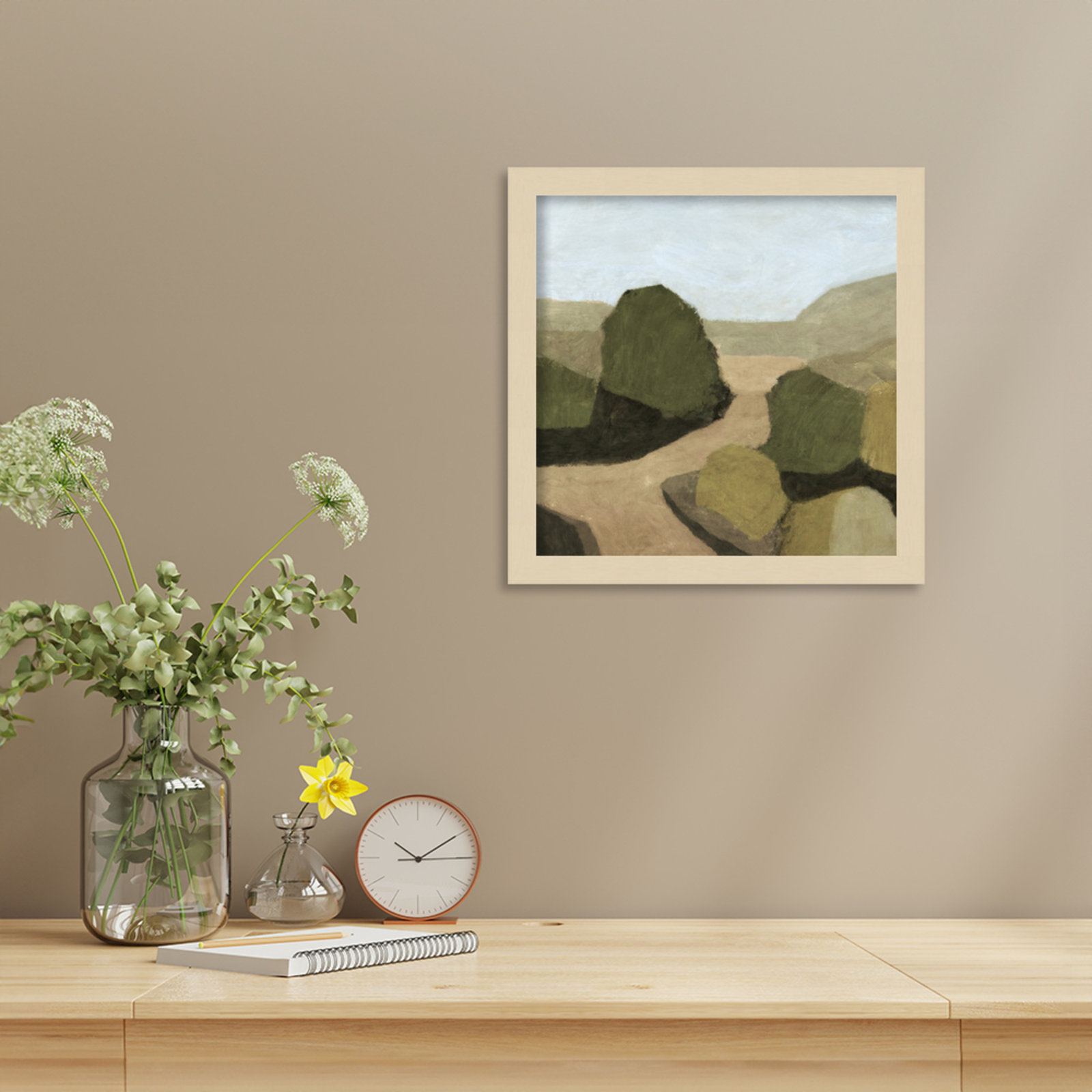 Paysage 1 Print by Dan Hobday, Brown, 13" H x 13" W