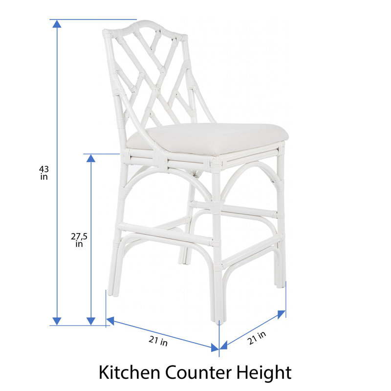 Tabouret de bar et de comptoir Alderson, Blanc, Tabouret de comptoir (siège d'une hauteur de 27,5