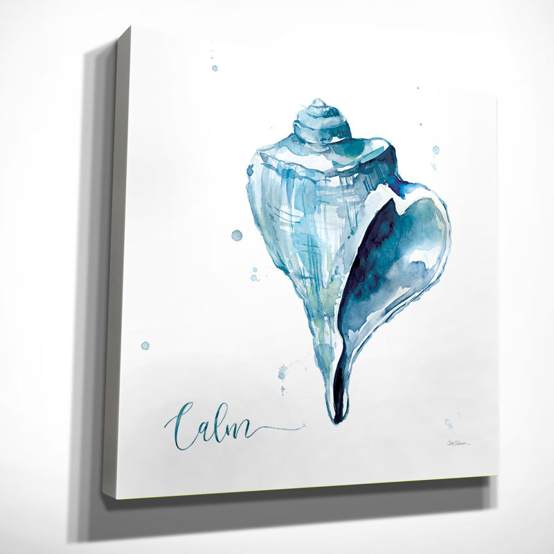 « blue shell calme » par carol robinson, reproduction d’art sur toile tendue, H 24 po x l 24 po x P 1,5 po