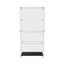 Vitrine 4 lumières DEL en verre avec modes d'éclairage dynamiques - Vitrine de rangement au sol noire avec portes doubles pour objets de collection