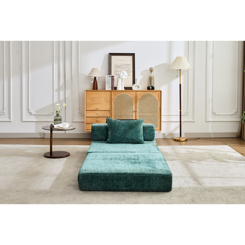 Lit simple convertible foncé, avec cadre de compression fixe, tissu en chenille pour lire dans un lit en dortoir, bricolage modulaire