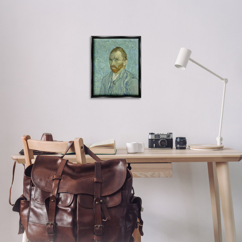"Van Gogh", autoportrait classique encadré sur toile flottante par one1000paints, H 21 po x l 17 po