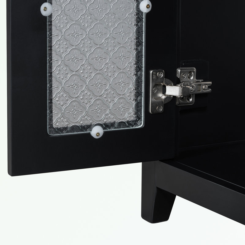 bathroom vanity with two doors, adjustable shelves and three drawers, Black
