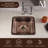 Pure Copper Hand Hammered Highball Dual Mount Single Bowl Bar Prep Kitchen Sink 17"