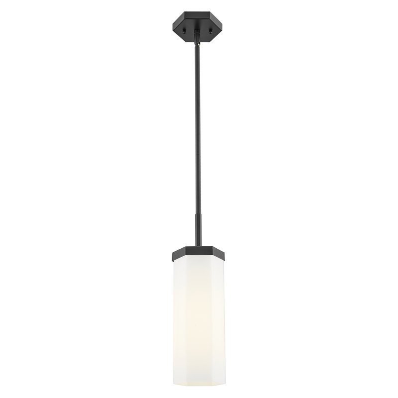 Downtown Urban - Blakeley - Luminaire suspendu 1 corde 5 po, Blanc mat, Noir mat