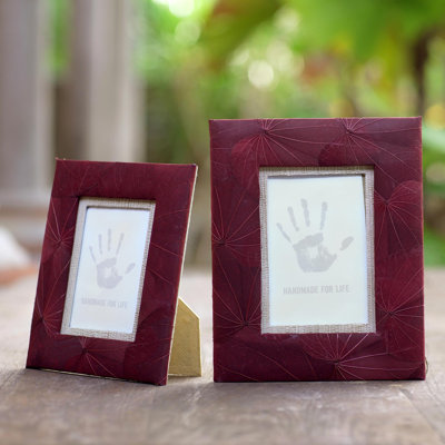 Red Glass Single Picture Frame - Frames Included: 2