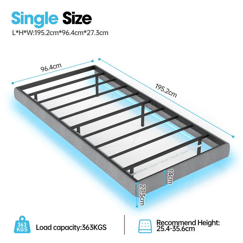 Steel Platform Bed, Single (3')
