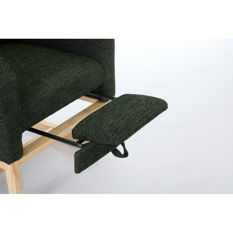 Chaise berçante avec pieds en bois massif, Gris foncé