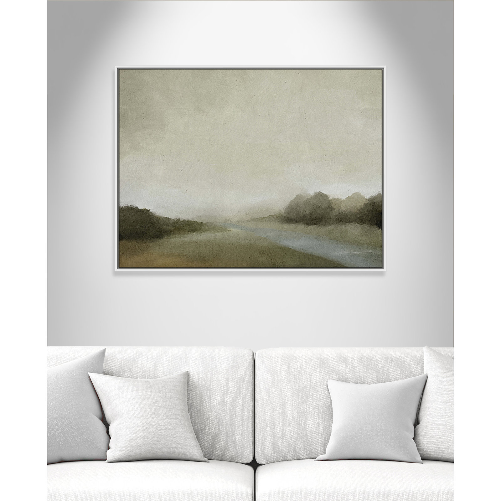 Vanora "Lovers Creek" Painting, 31.5" H x 41.5" W, White
