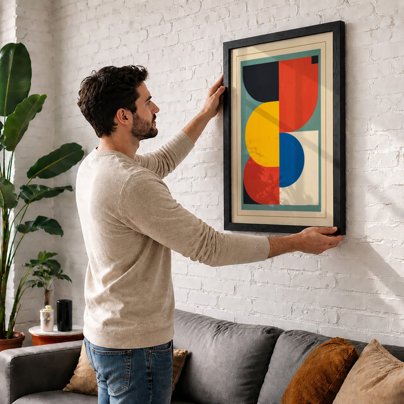 Circles Geometric - Print, Black, A3 - 42.0 x 29.7 cm