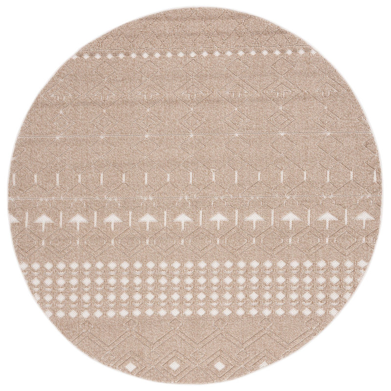 Global Southwestern Indoor/Outdoor Area Rug, Round 6'7"