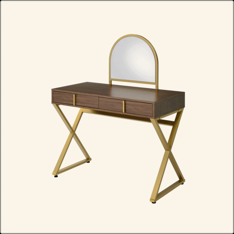Vanity Desk W/Mirror & Jewelry Tray