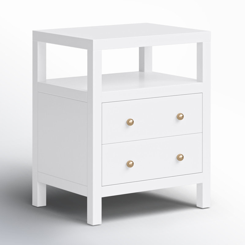 Nora 2-Drawer Nightstand, Smooth White