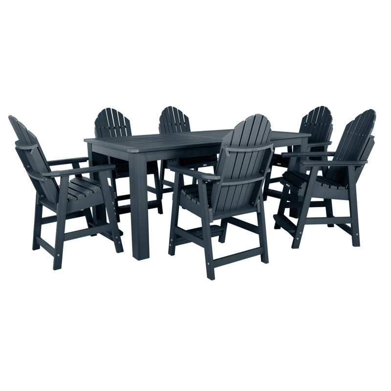 Ensemble repas 7 pièces Macias, Bleu fédéral, H 36 po x l 42 po x L 84 po 