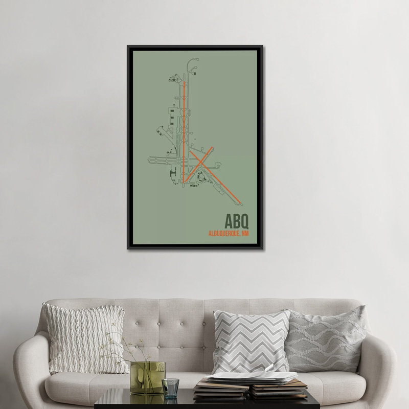 «Albuquerque», impression sur toile, H 60 po x l 40po x P 1,5 po, Toile avec cadre noir, Pas de tapis