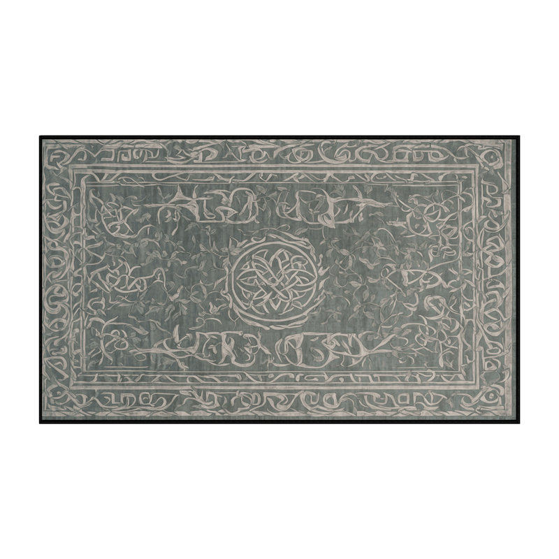 Tapis gris lavable à la machine, Rectangle 7 pi x 10 pi