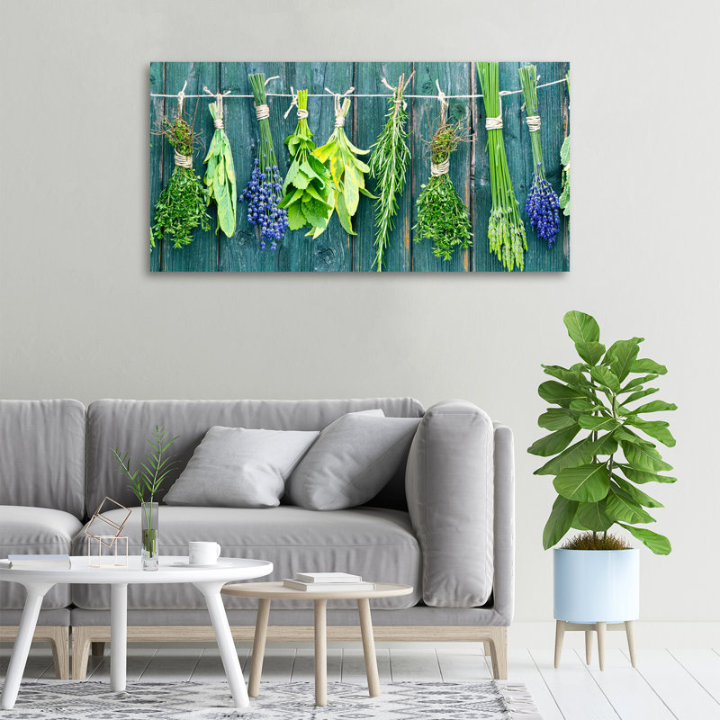 Herbs On A String - No Frame Print on Canvas