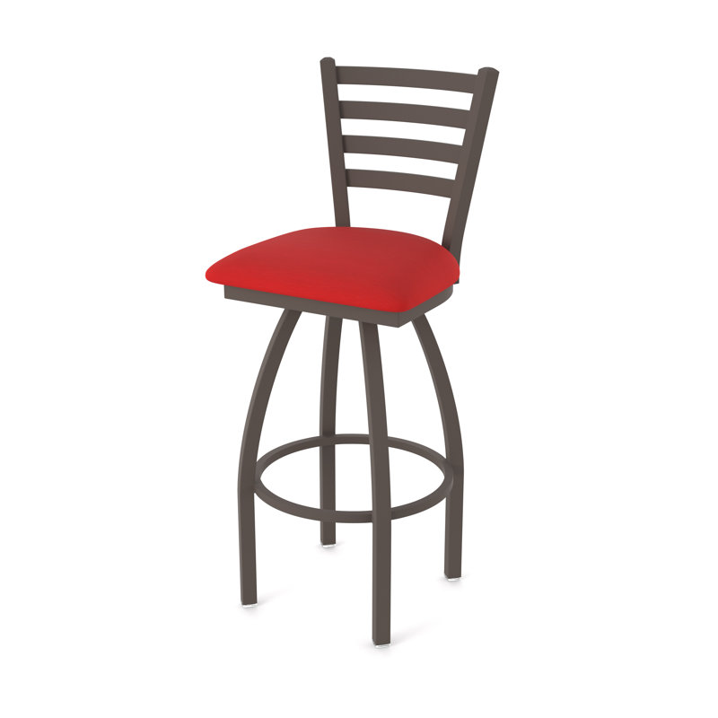 Tabouret pivotant Jackie, Bronze, Vinyle - rouge Canter, Tabouret de bar (siège d'une hauteur de 30 po)