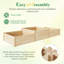 2-tier Solid Fir Raised Garden Bed With Mortise & Tenon Construction, 3-section Open-bottom Planter Box For Vegetables, Flowers & Herbs (142" × 49" × 24")