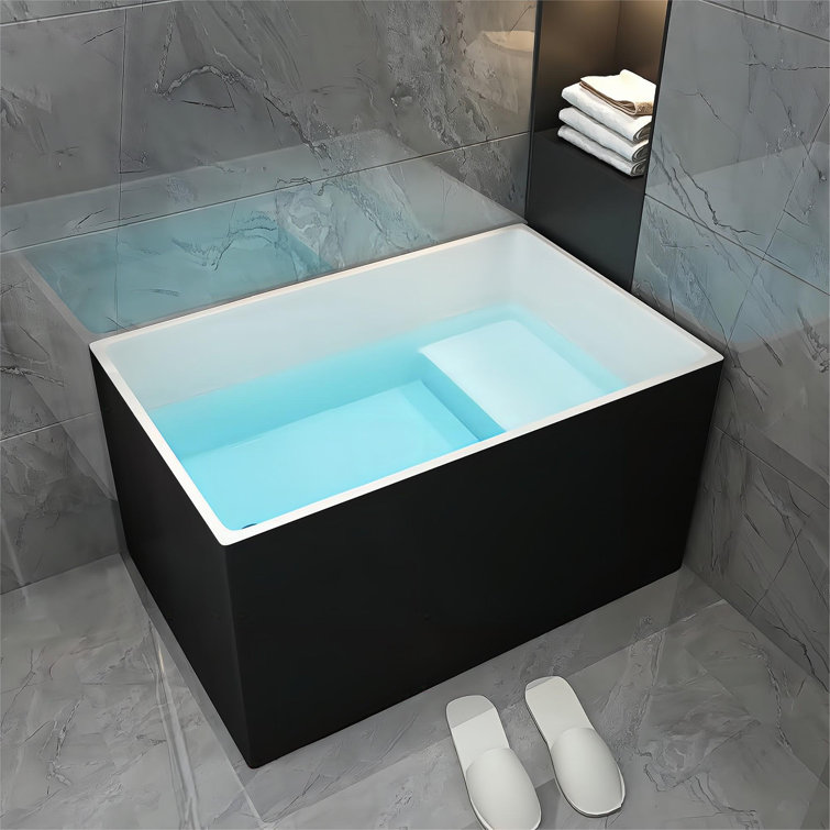 Rapsel LAMI 027 Lavasca Mini 71 L x 36 W X 28 H Freestanding Bathtub in  Matte Black