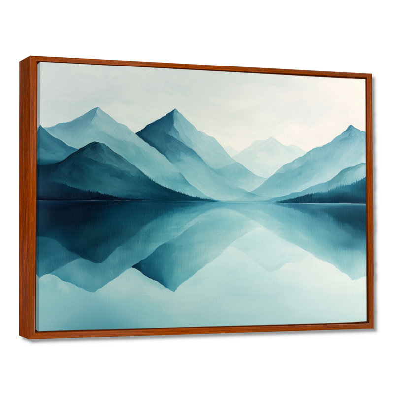 Gracilynn Mountain Lake Silent Reflections II - Montagnes, impressions encadrées, H 16 po x l 32 po, Brun
