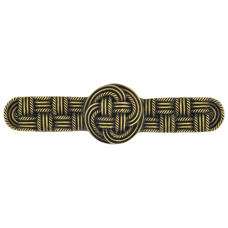 Poignée barre 3 po nautique tissée Classic, Laiton antique