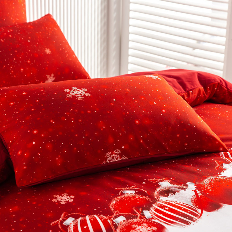 Housse de couette Nayoroom Merry Christmas, Housse de couette pour lit simple + 1 taie d'oreil