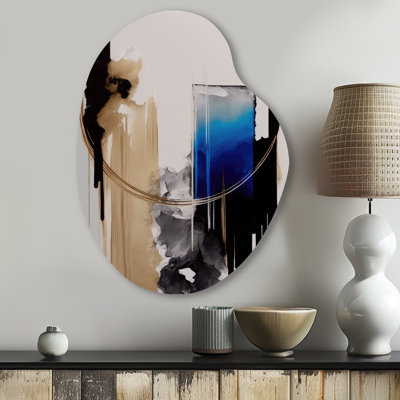«Blue Minimalist Abstract II», art mural minimaliste abstrait en métal, sculpture murale en métal de forme unique