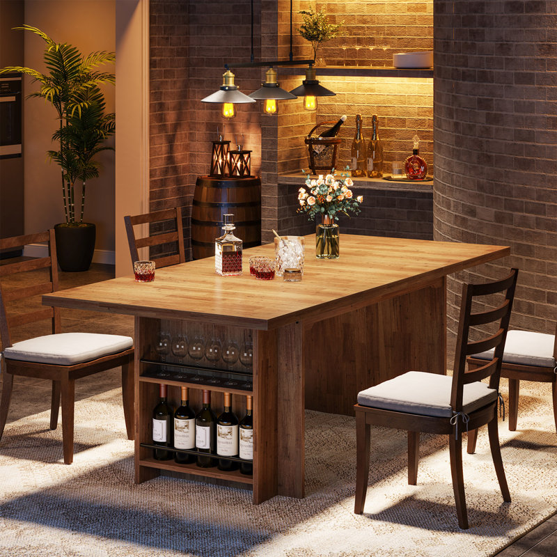 Dining Table with Storage Shelves